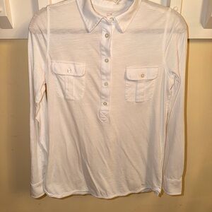 Vineyard Vines White 1/2 Button Down Shirt